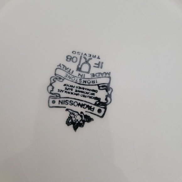 Pagnossin Set Of 2 Rimmed Soup Bowls Made In Italy Green & White 9" - Picture 4 of 7